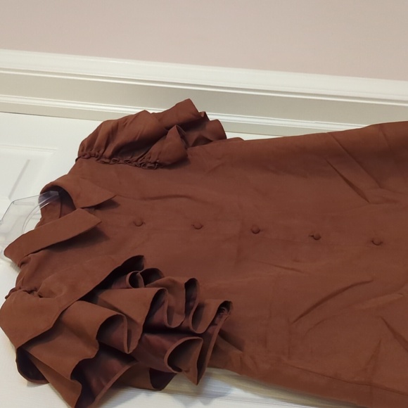 NWT MARC NEW YORK RUFFLE SLEEVE BUTTON FRONT SMALL - Picture 3 of 11